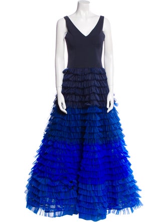 Nha Khanh Colorblock Pattern Long Dress