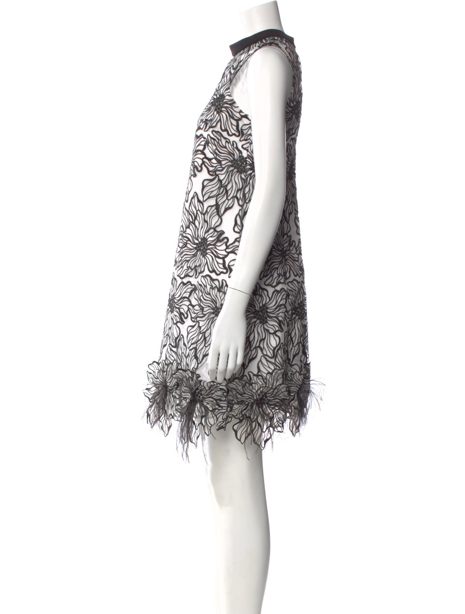 chinese dress ladies NHA KHANH Size 6 Black Nude Polyester Ruffled Long Sleeve Lace Cocktail  Dress – Sui Generis Designer Consignment main image 1