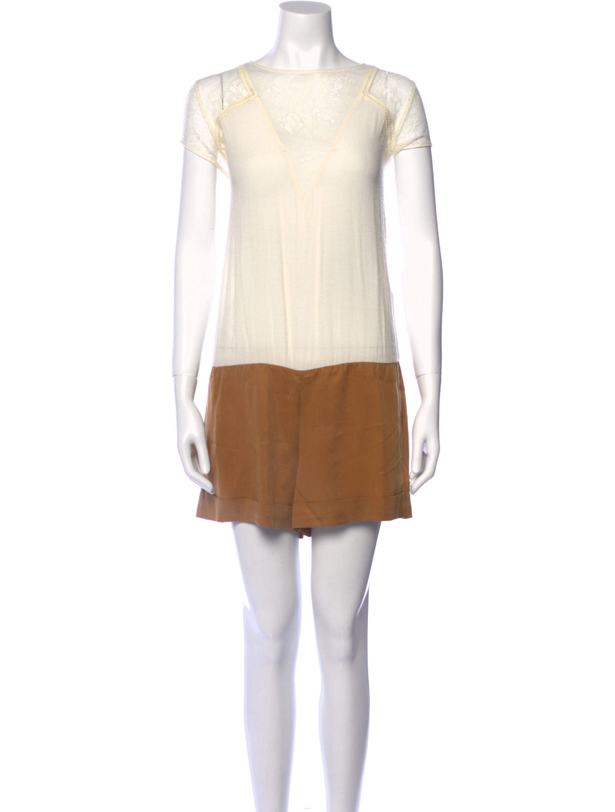 Maje Colorblock Pattern Bateau Neckline Overalls