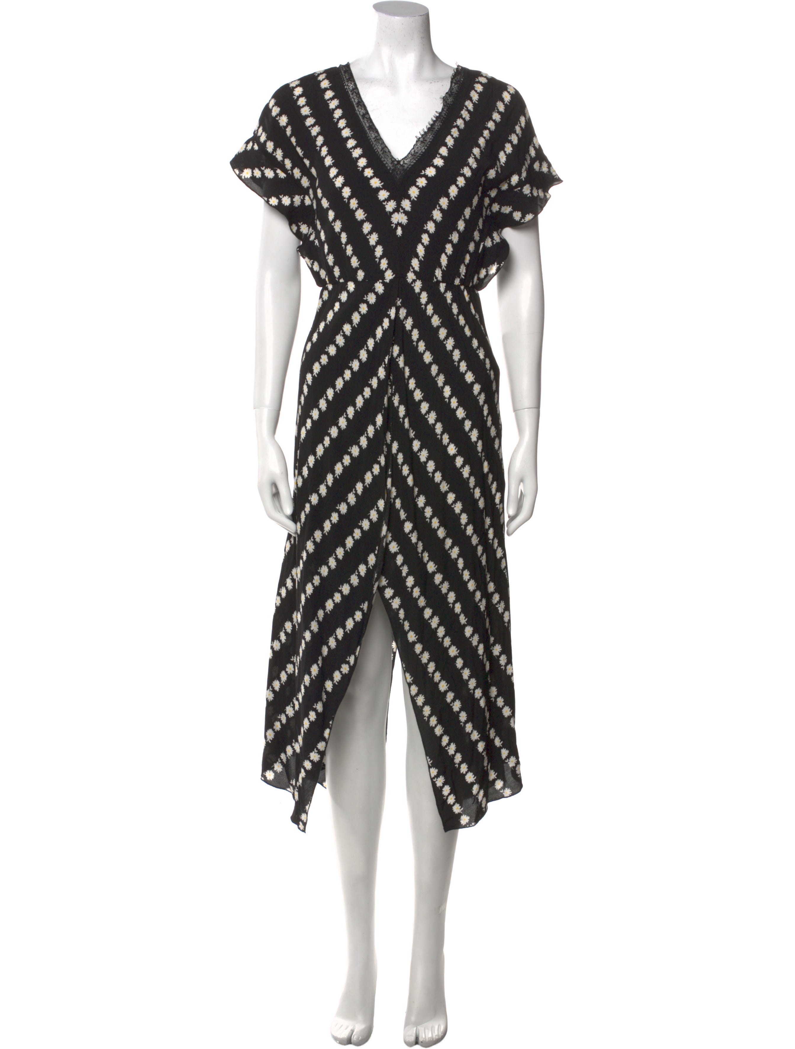 Maje Printed Midi Length Dress