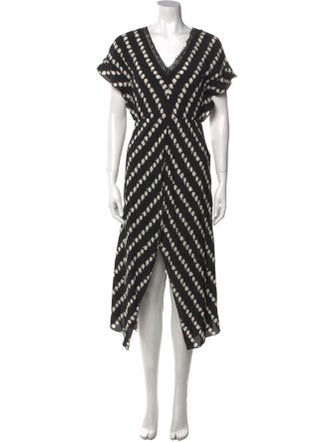 Maje Printed Midi Length Dress