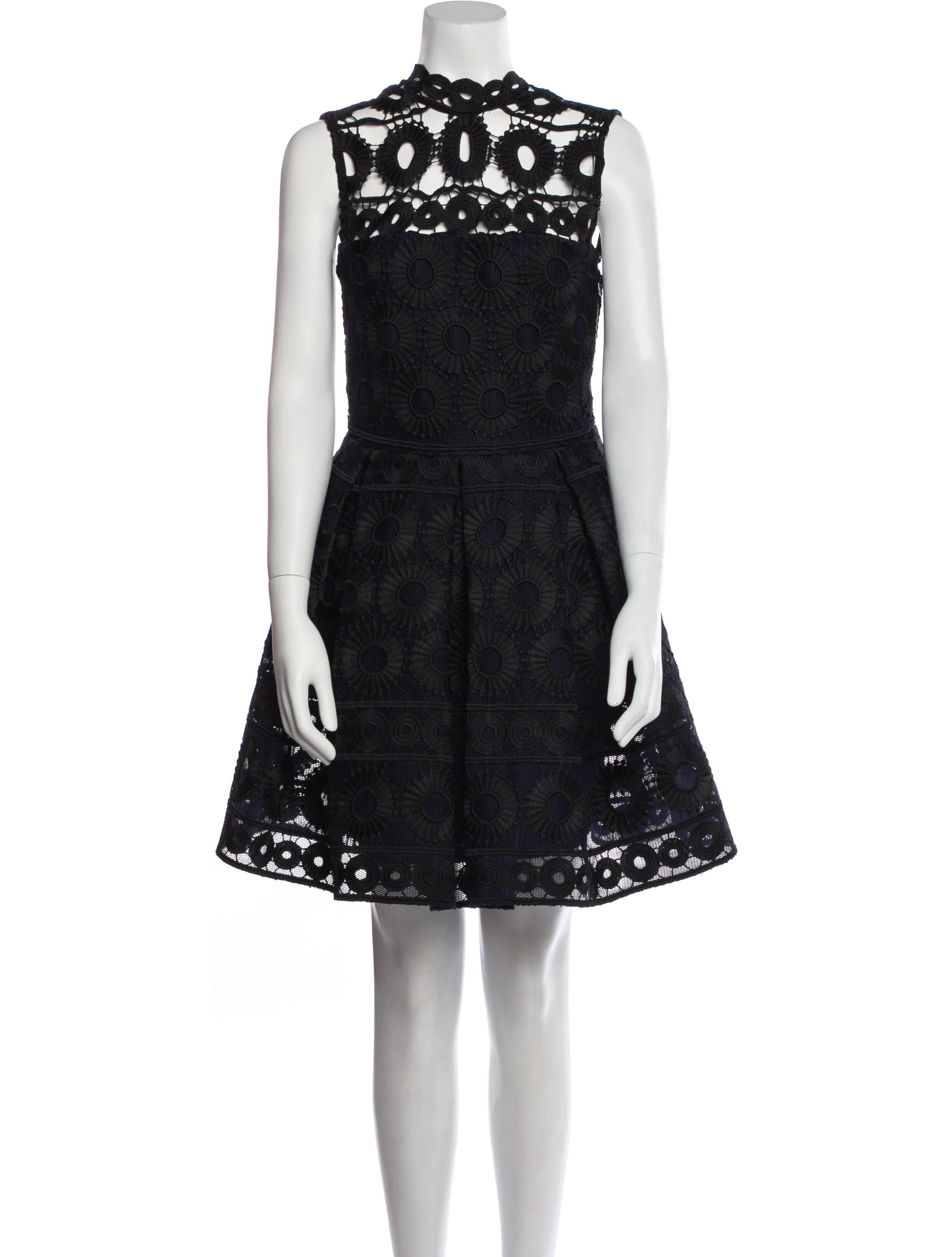 Maje Lace Pattern Mini Dress - Black Dresses, Clothing - W2M114789 | The  RealReal