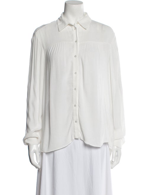 Maje Long Sleeve Button-Up Top