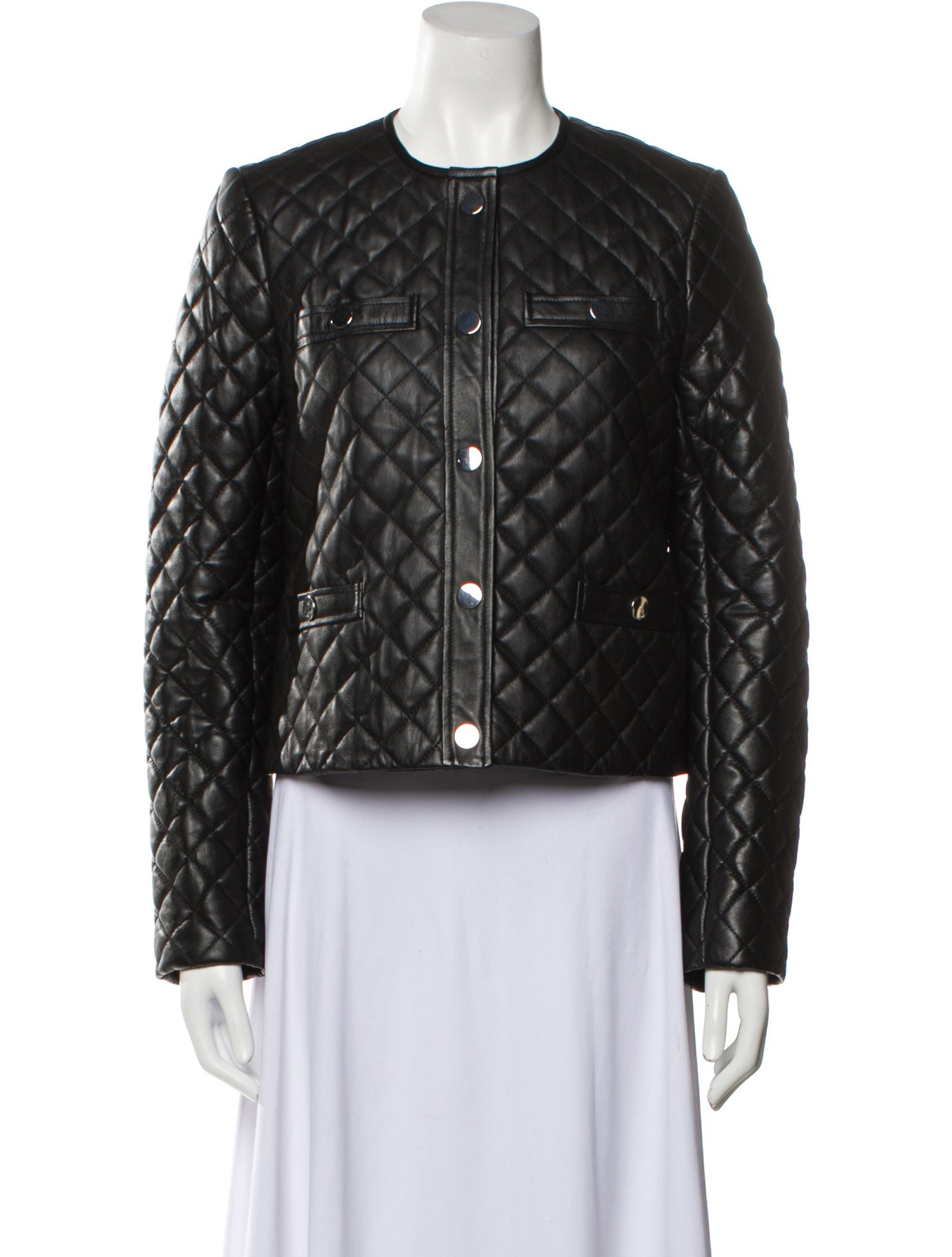 Maje quilted leather jacket hotsell