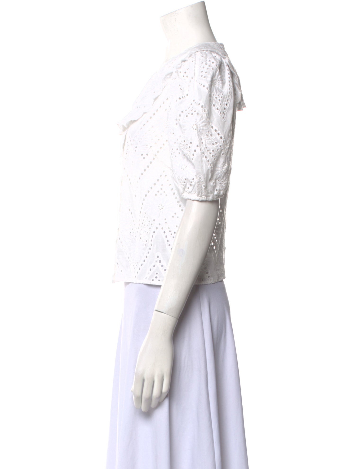 Maje V-Neck Short Sleeve Button-Up Top