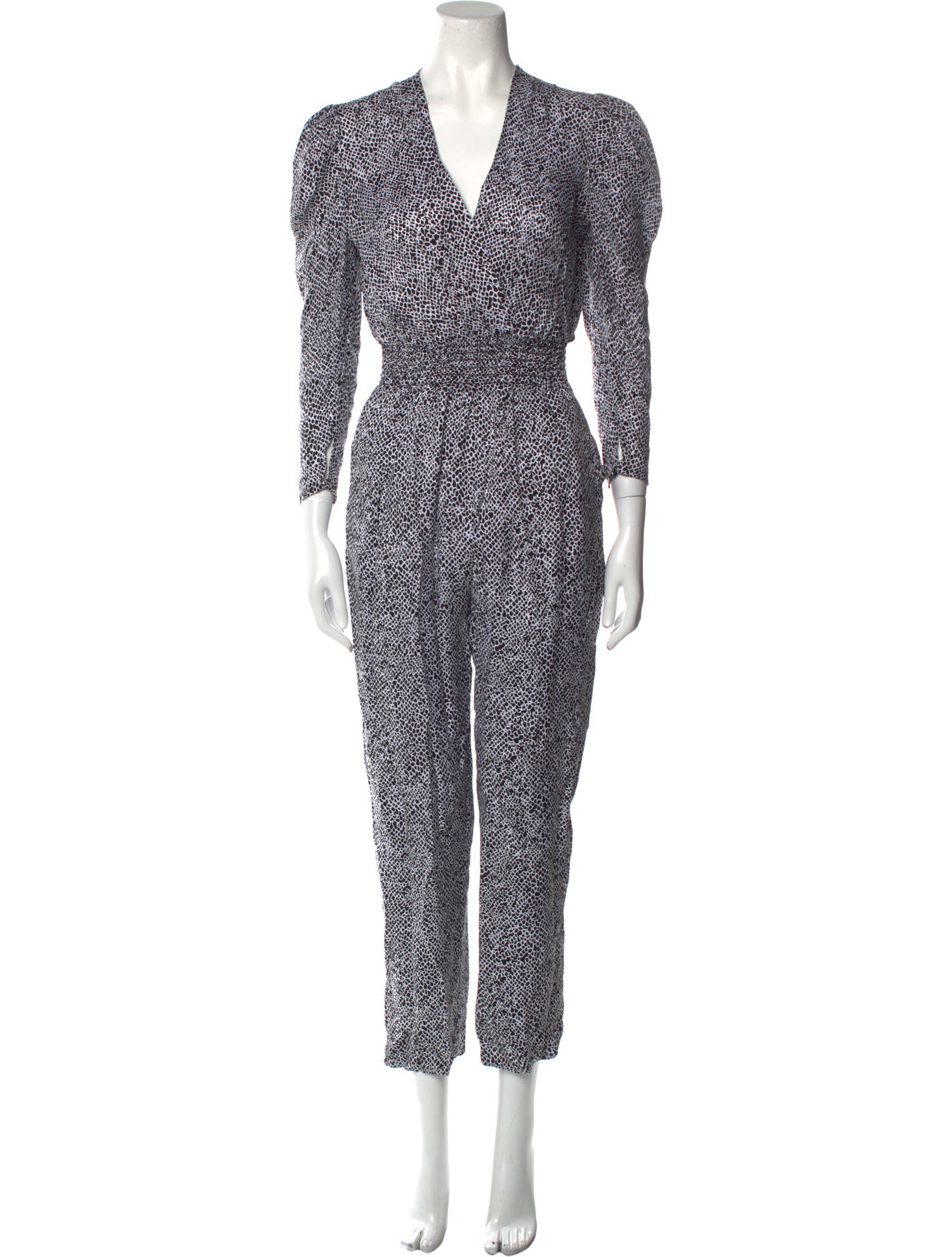 Maje Animal Print V-Neck Jumpsuit w/ Tags