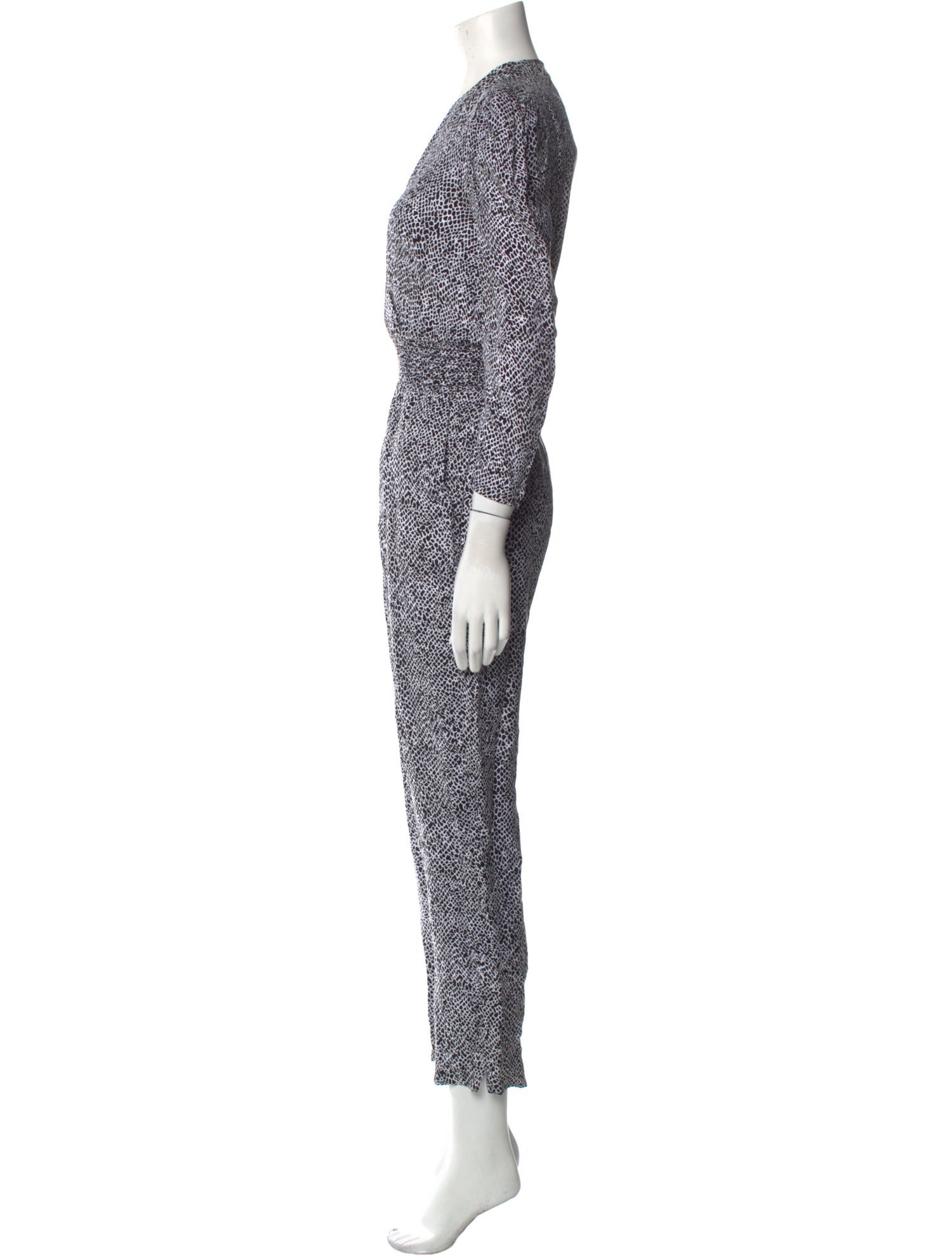Maje Animal Print V-Neck Jumpsuit w/ Tags