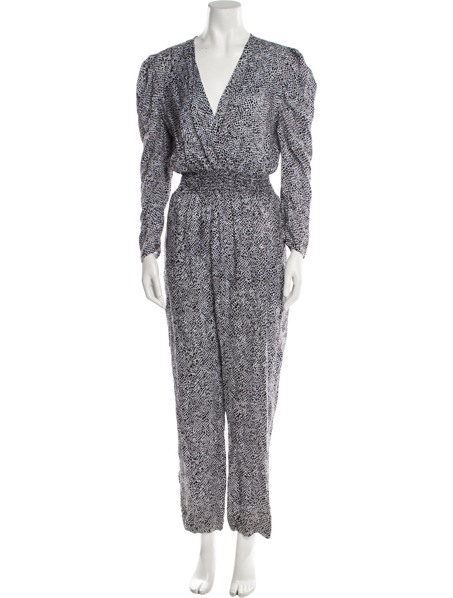 Maje Animal Print Plunge Neckline Jumpsuit w/ Tags