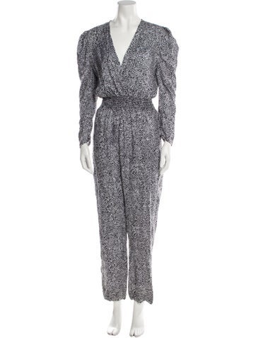 Maje Jumpsuits and Rompers Animal Print Plunge Neckline Jumpsuit US 8 | M