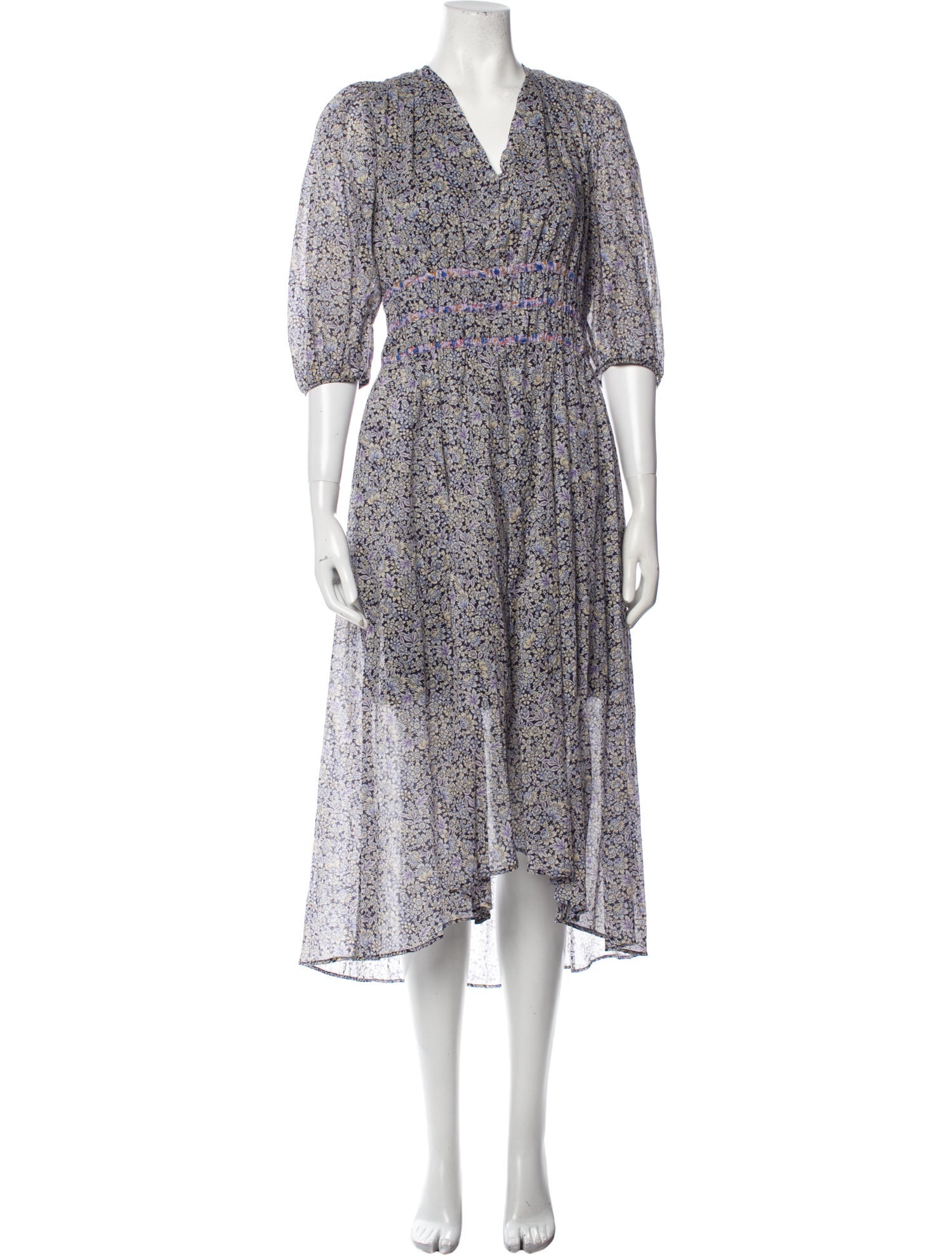 Maje Floral Print Long Dress w/ Tags