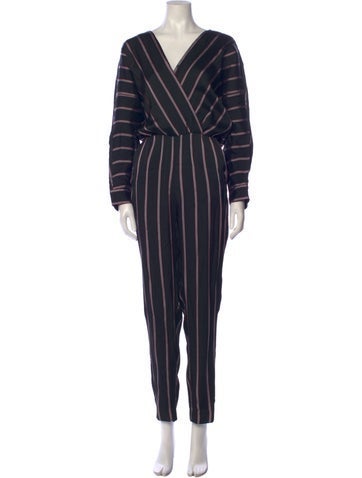 Maje Jumpsuits and Rompers Striped V-Neck Jumpsuit M