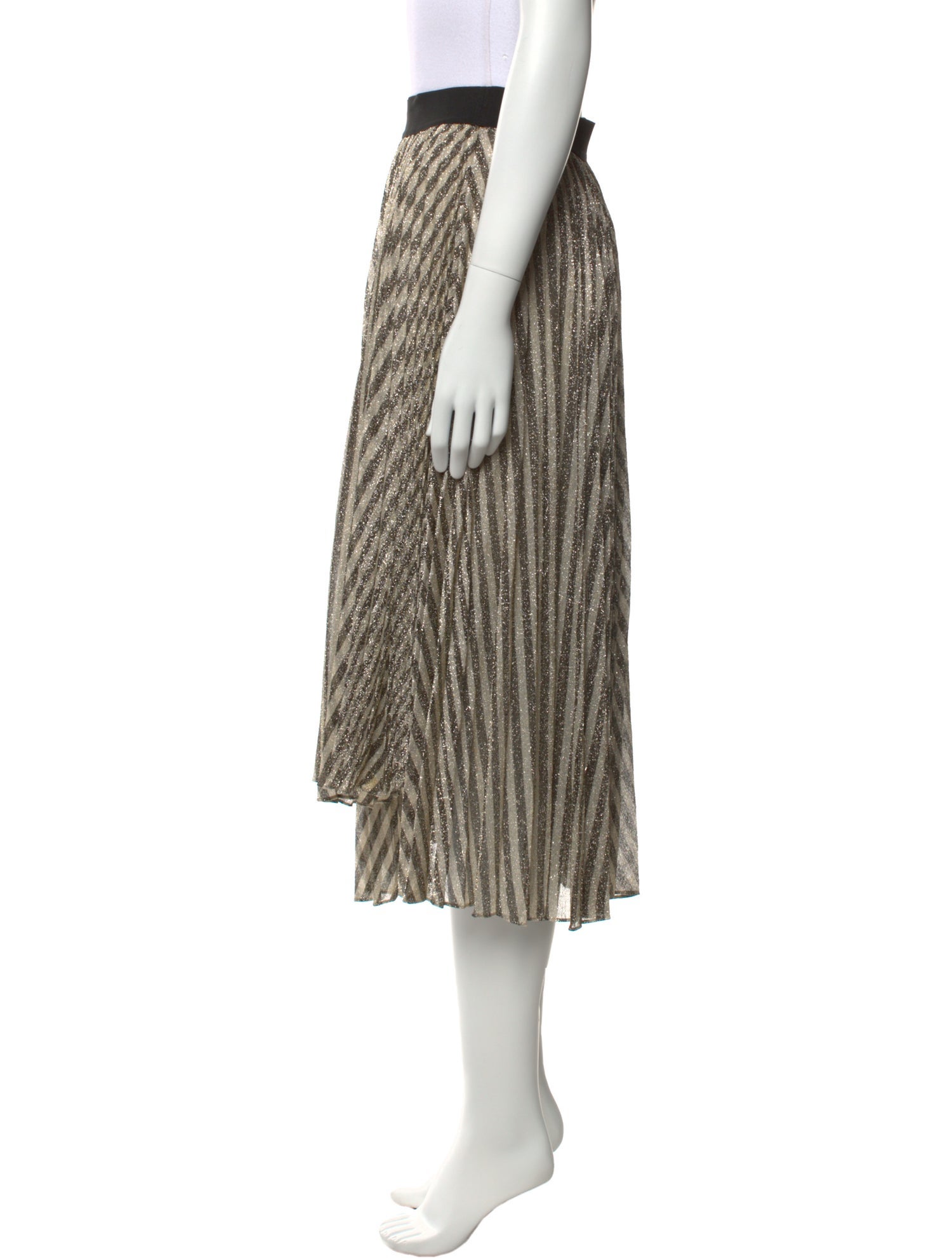 Maje Striped Midi Length Skirt