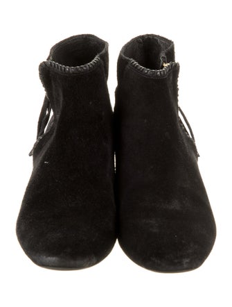 Maje Suede Whipstitch Trim Boots