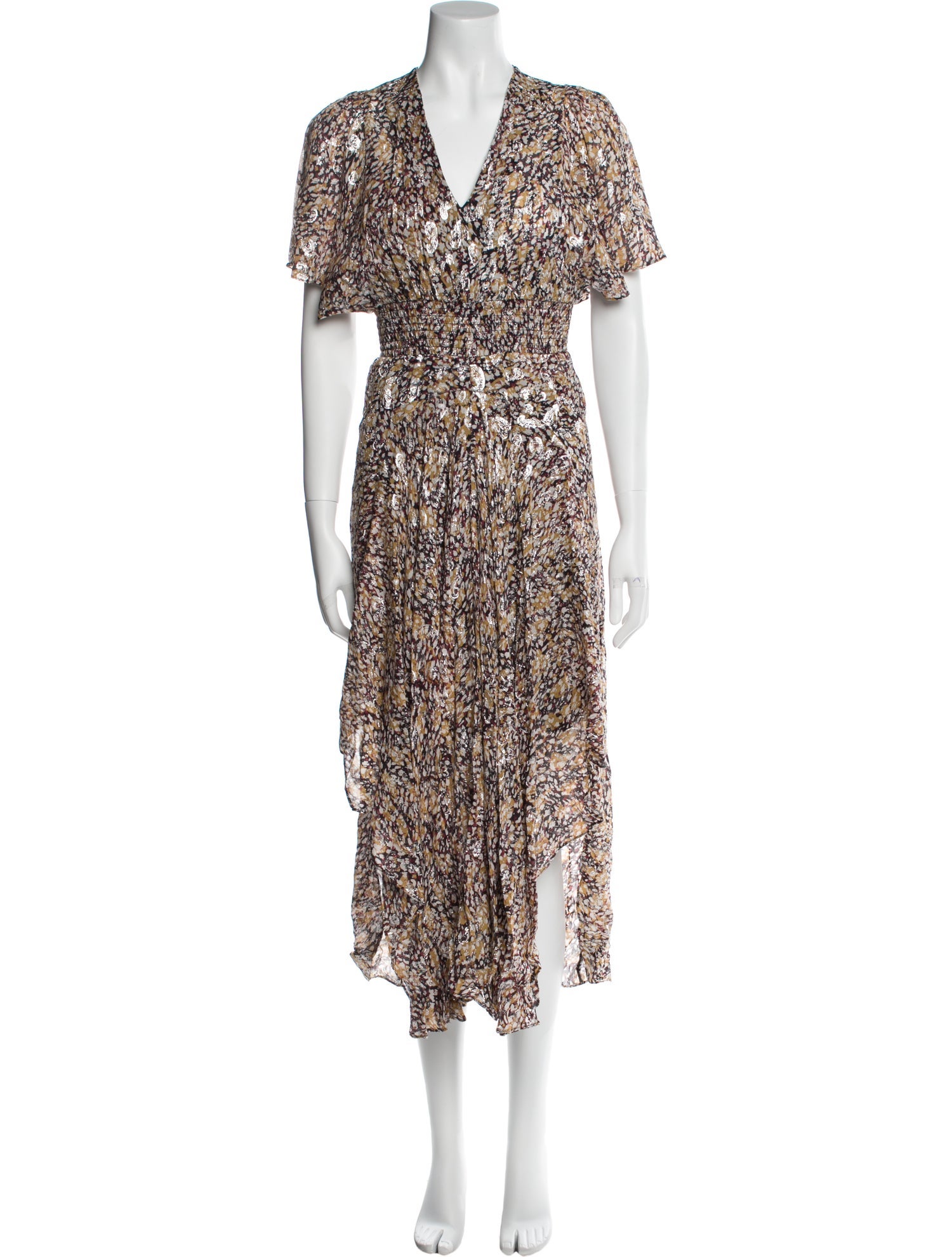 Maje Printed Midi Length Dress