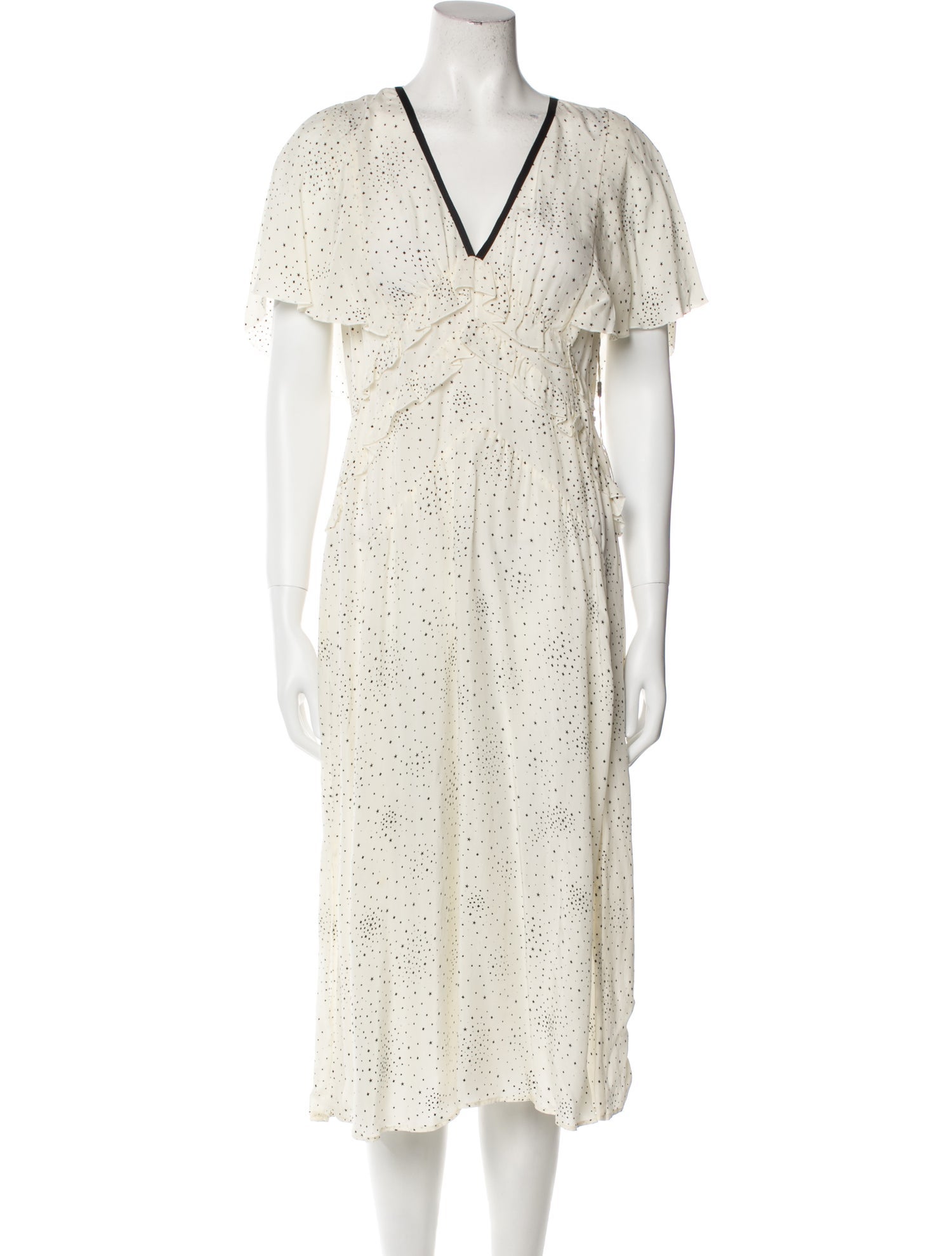 Maje Polka Dot Print Midi Length Dress w/ Tags