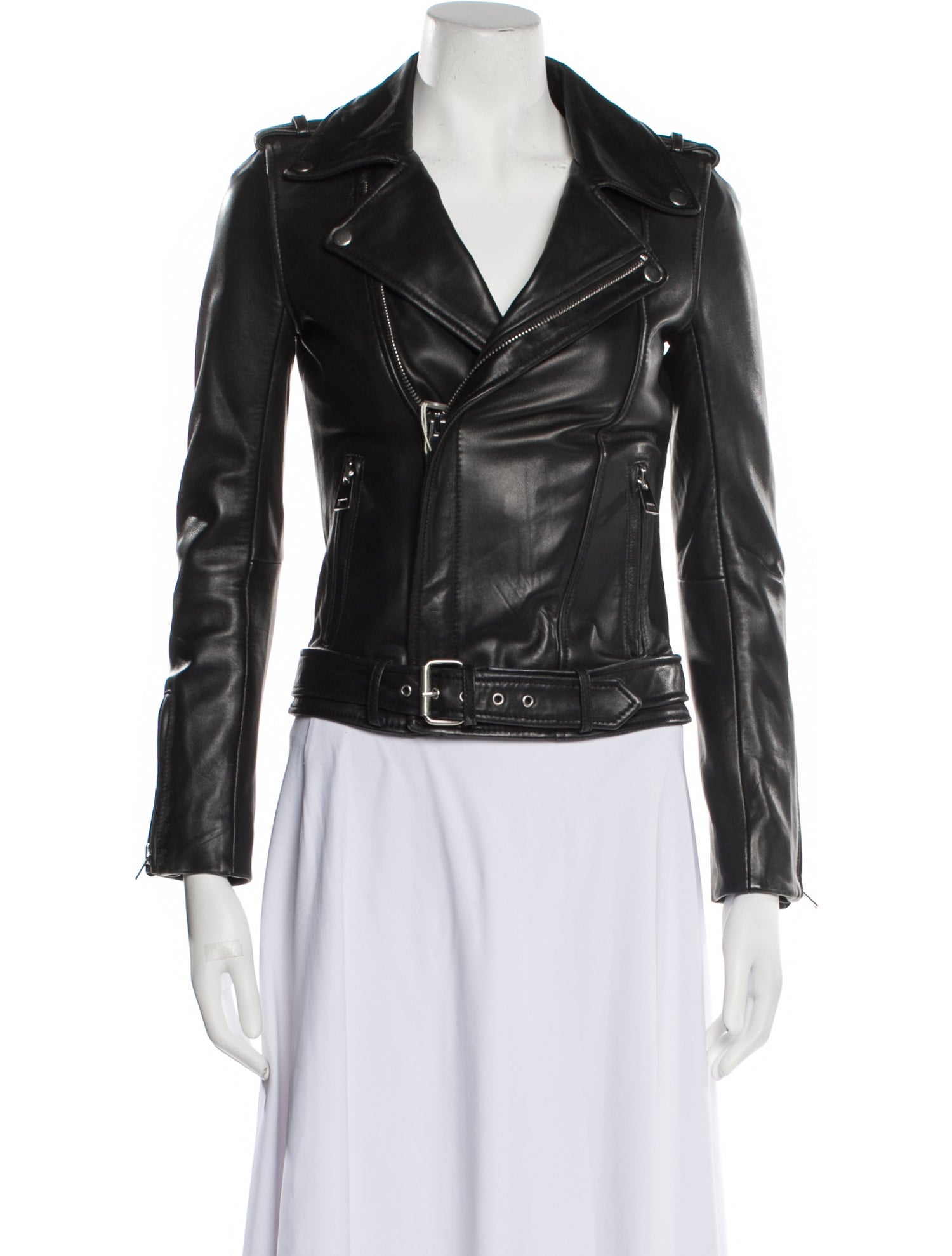 Maje Lamb Leather Biker Jacket