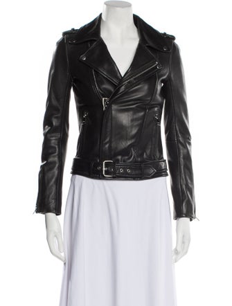 Maje Lamb Leather Biker Jacket