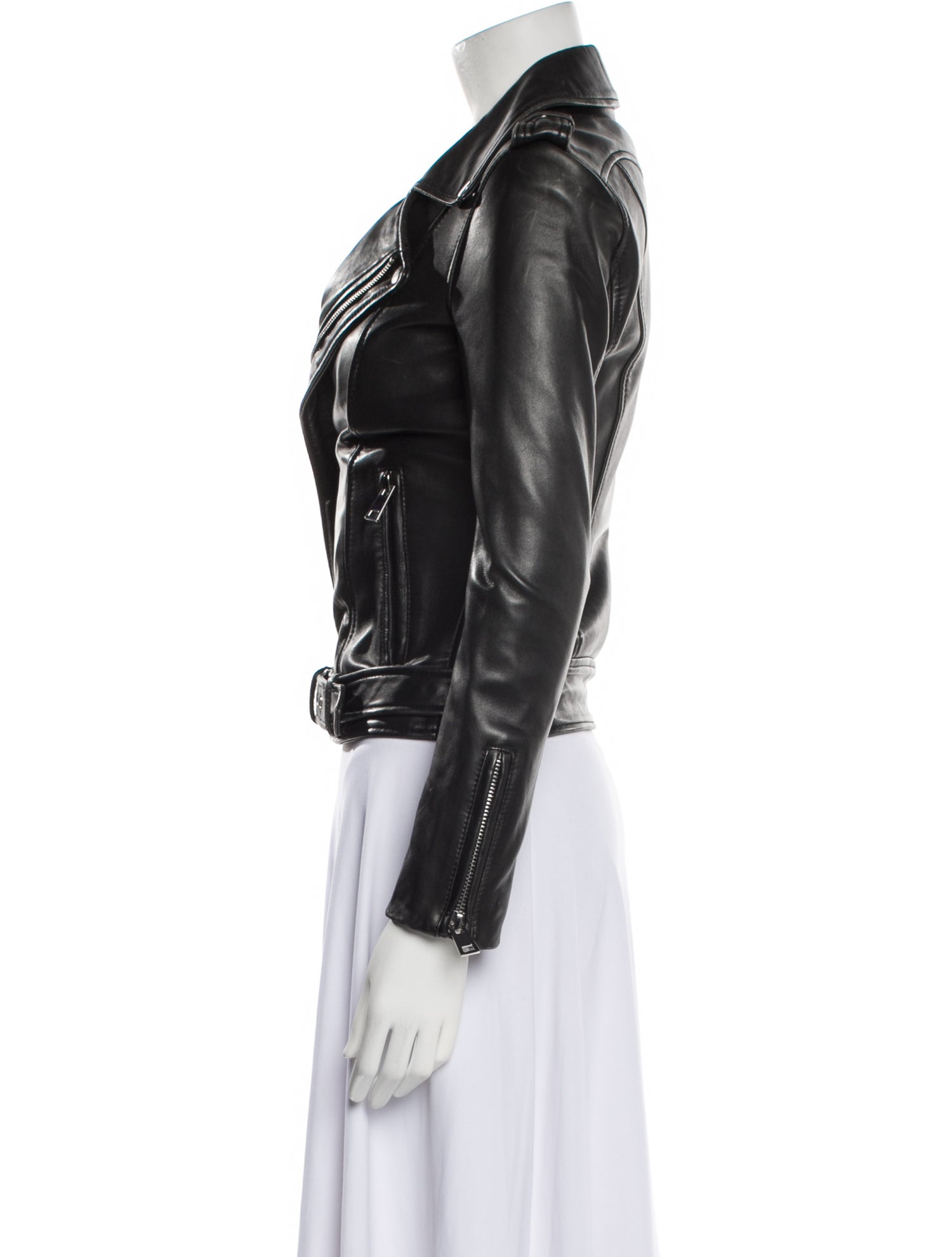 Maje Lamb Leather Biker Jacket