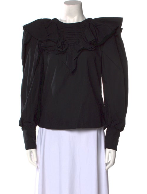 Maje Crew Neck Long Sleeve Blouse