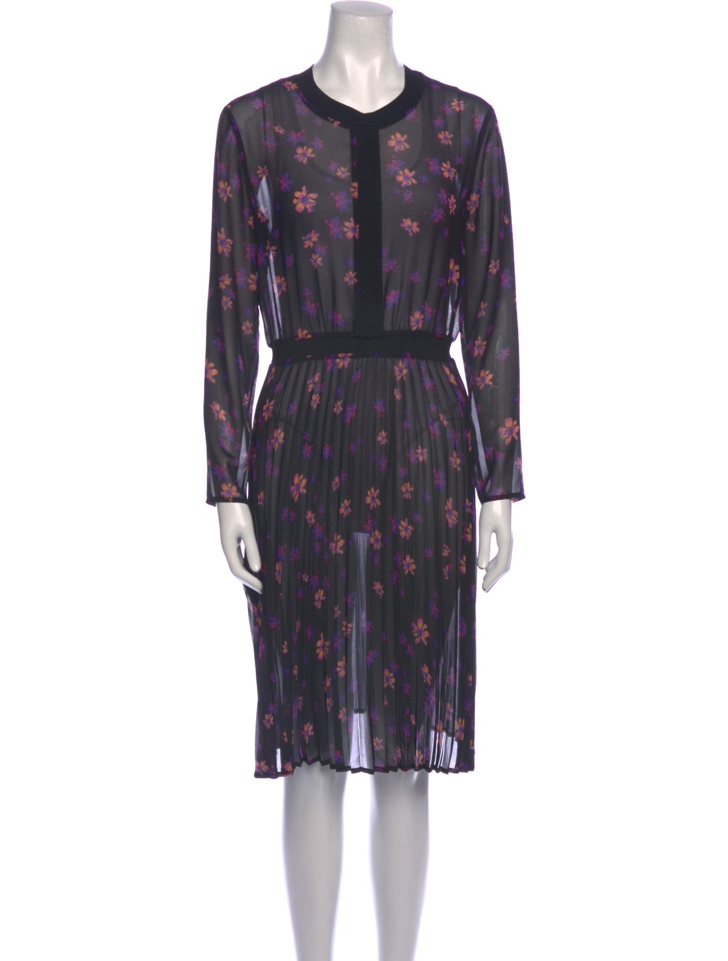 Maje Floral Print Knee-Length Dress