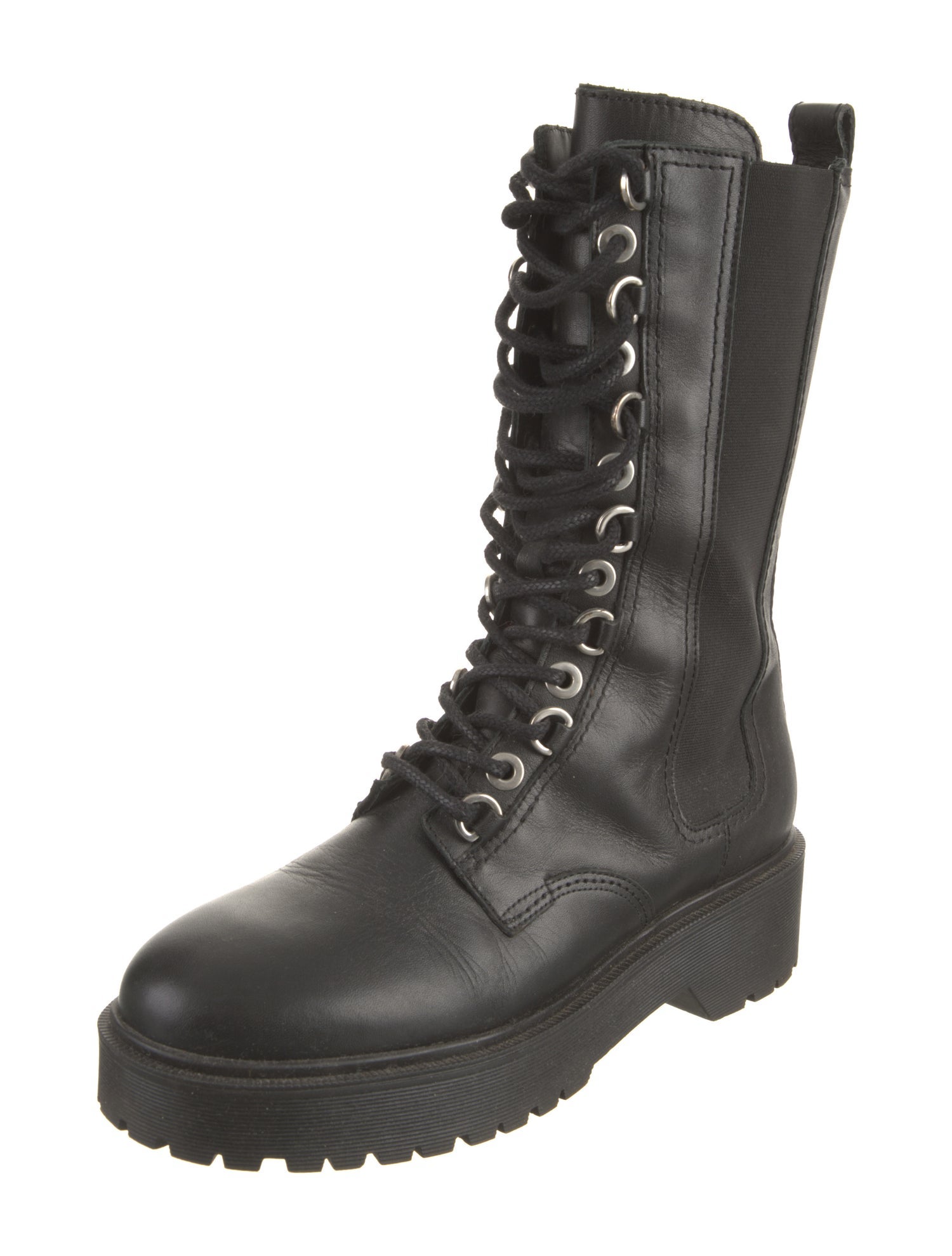 Maje Leather Combat Boots
