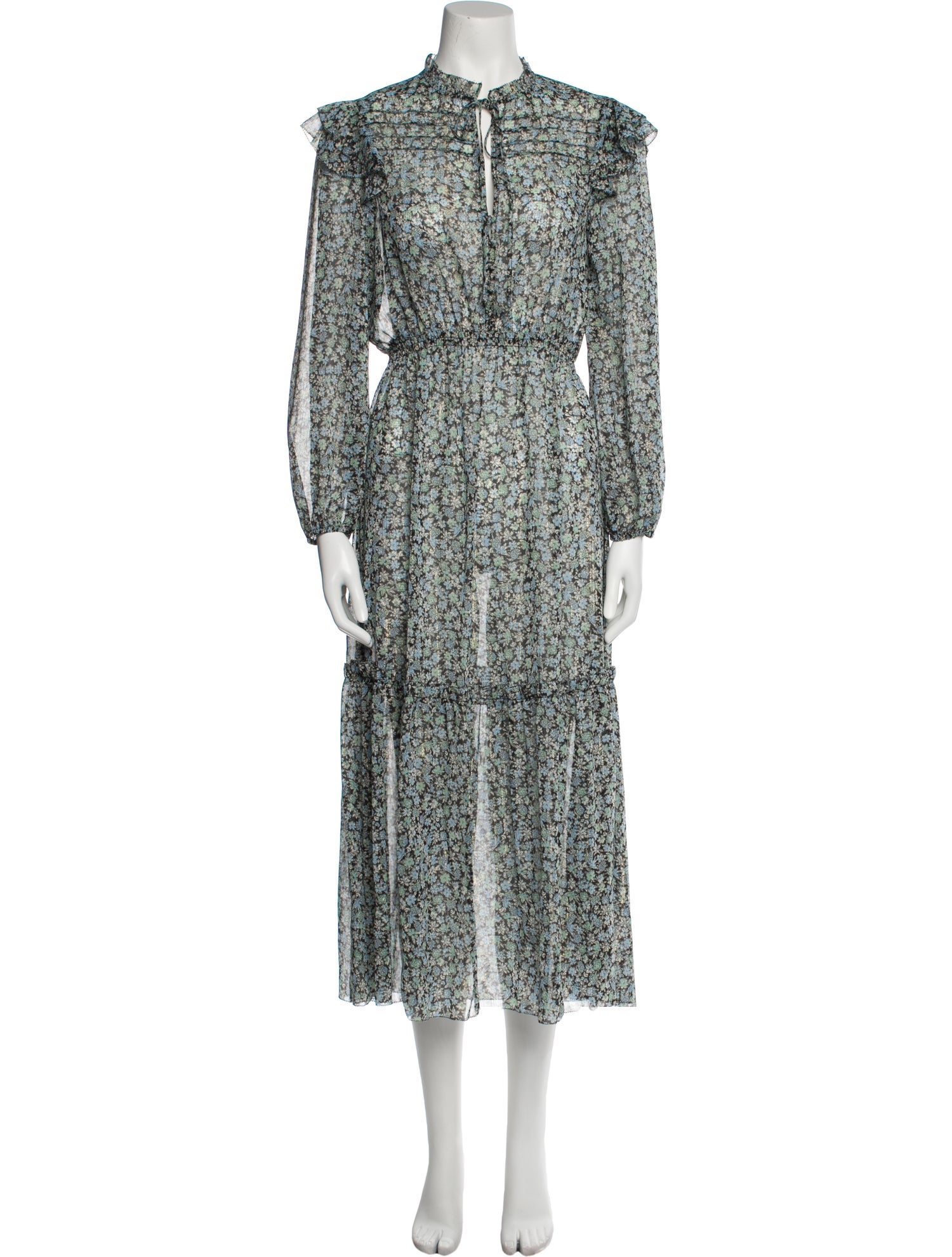 Maje Floral Print Long Dress