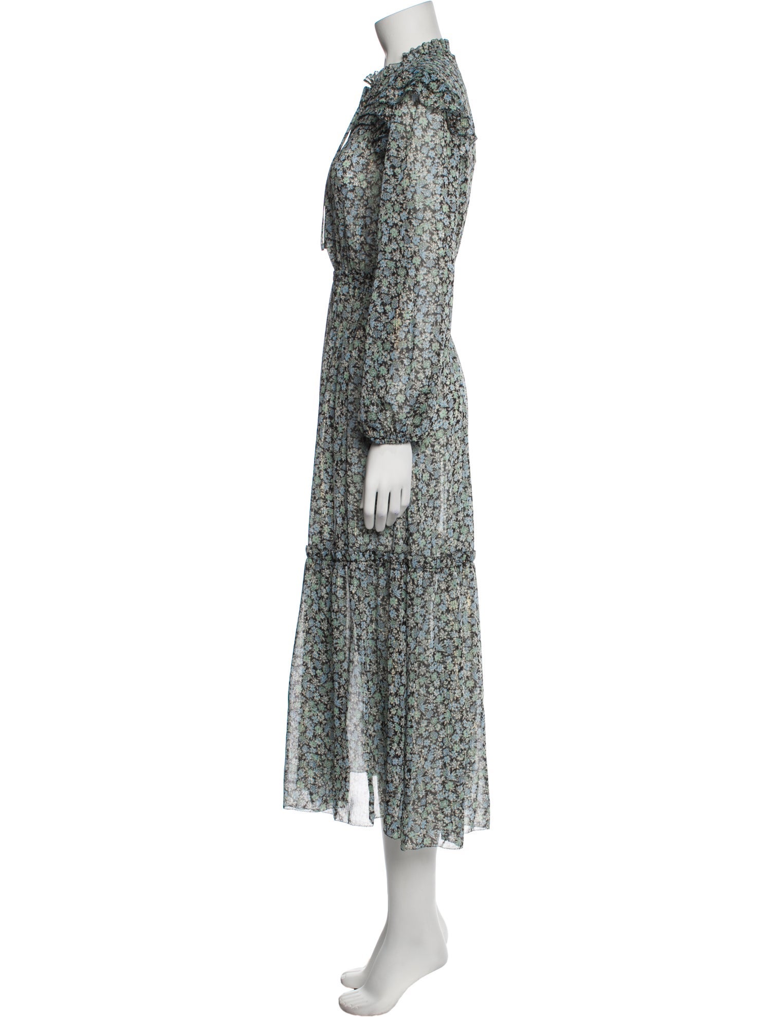 Maje Floral Print Long Dress