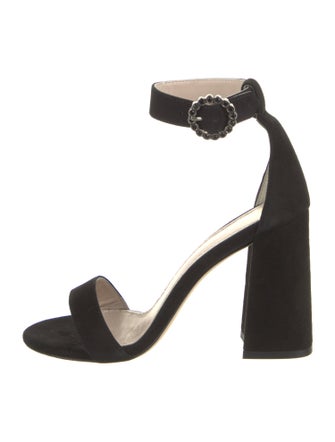 Maje Suede Crystal Embellishments Sandals