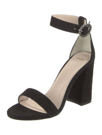Maje Suede Crystal Embellishments Sandals