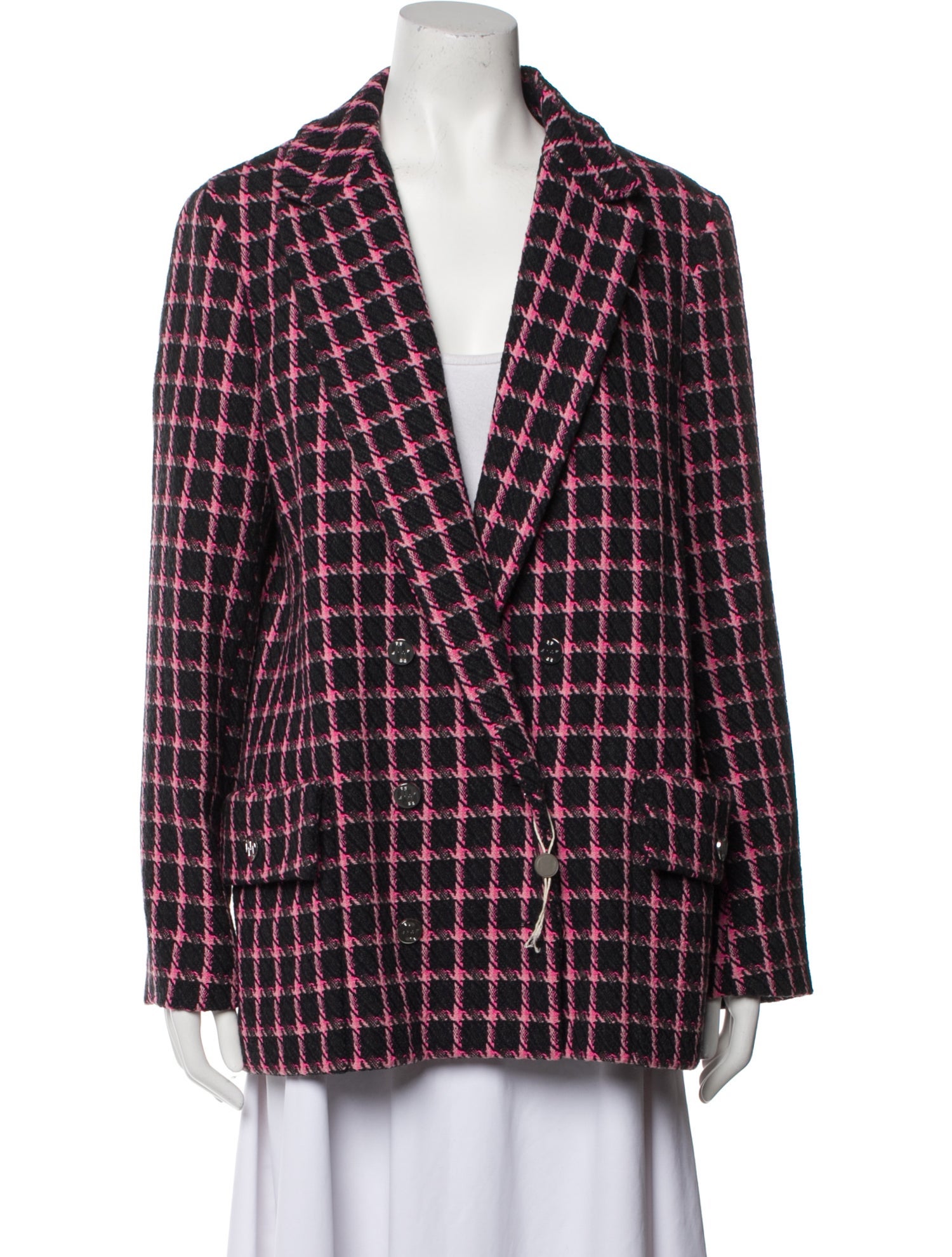 Maje Plaid Print Blazer