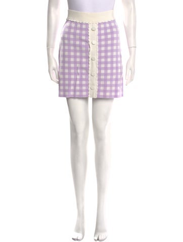 Maje Skirts Plaid Print Mini Skirt S