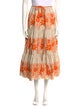 Maje Floral Print Midi Length Skirt