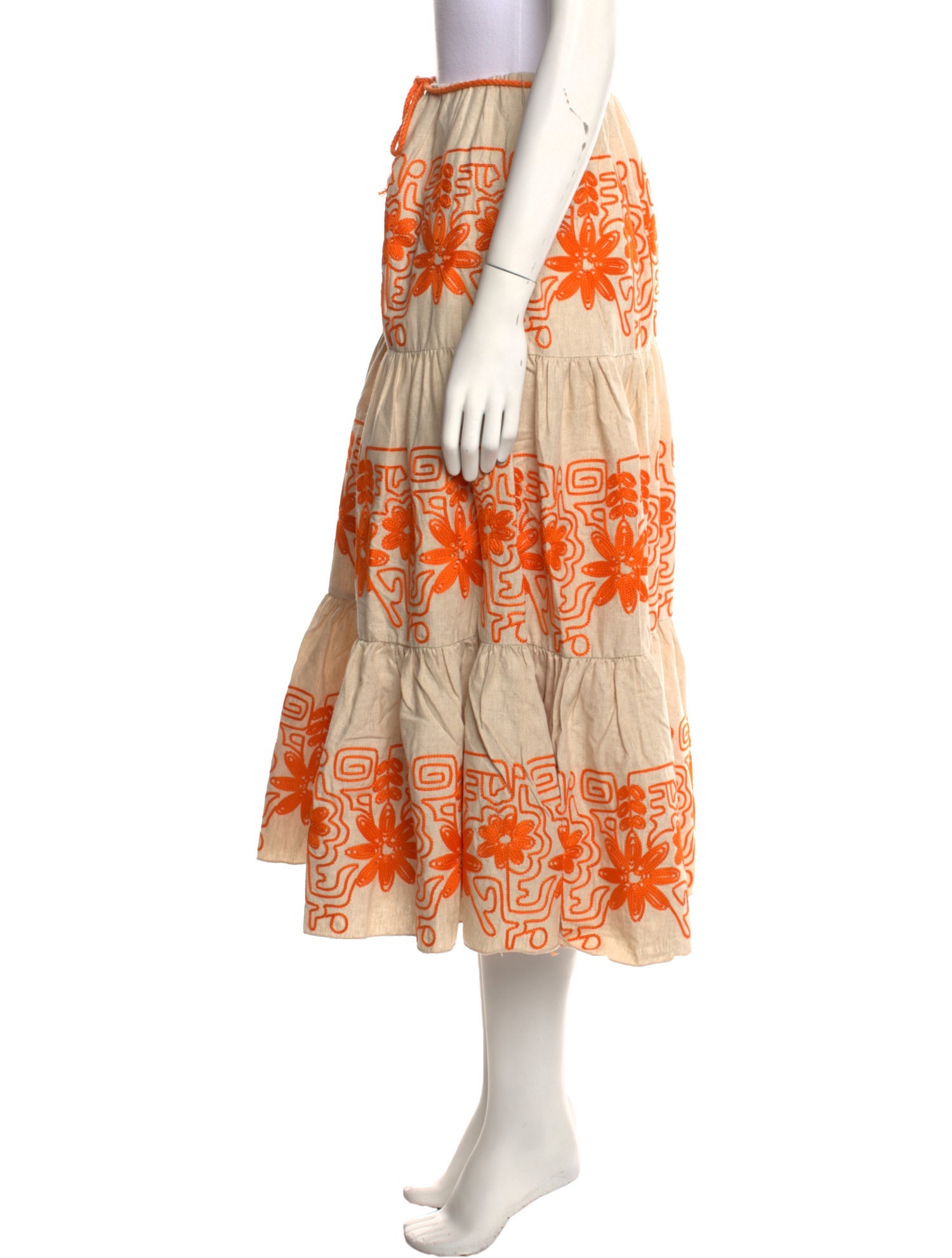 Maje Floral Print Midi Length Skirt