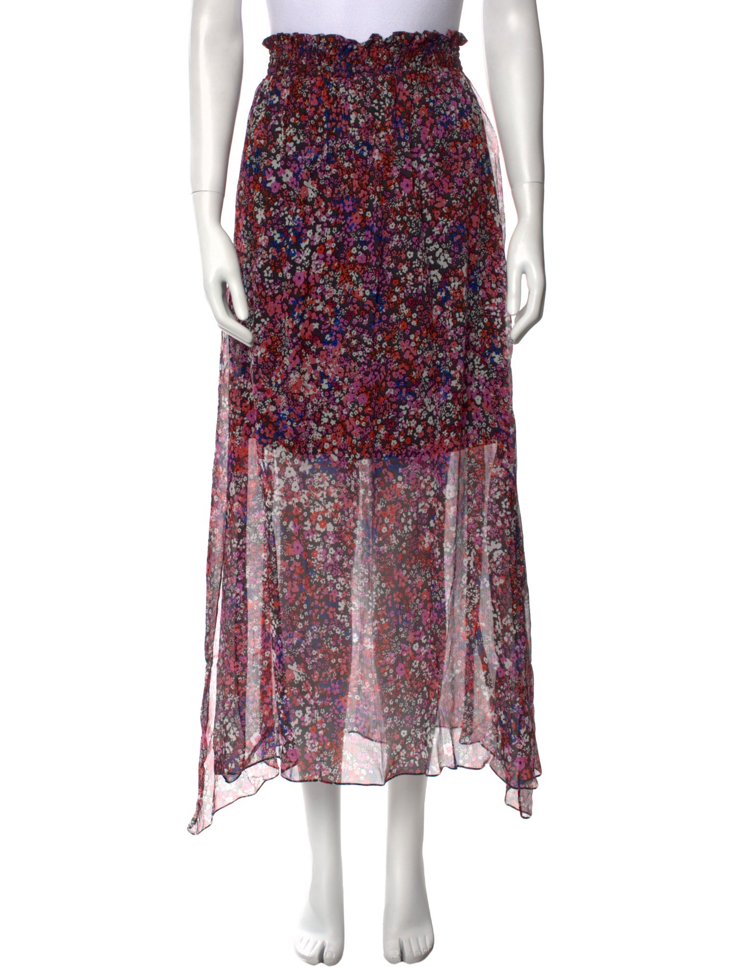 Maje Silk Midi Length Skirt