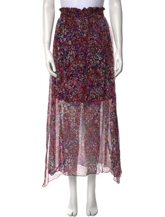 Maje Silk Midi Length Skirt