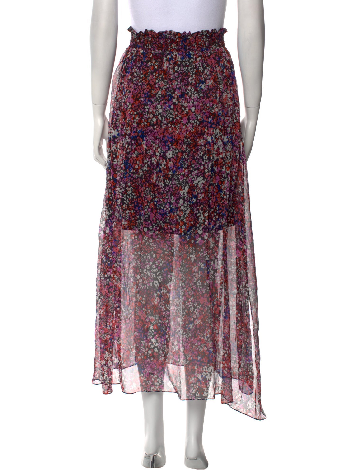 Maje Silk Midi Length Skirt