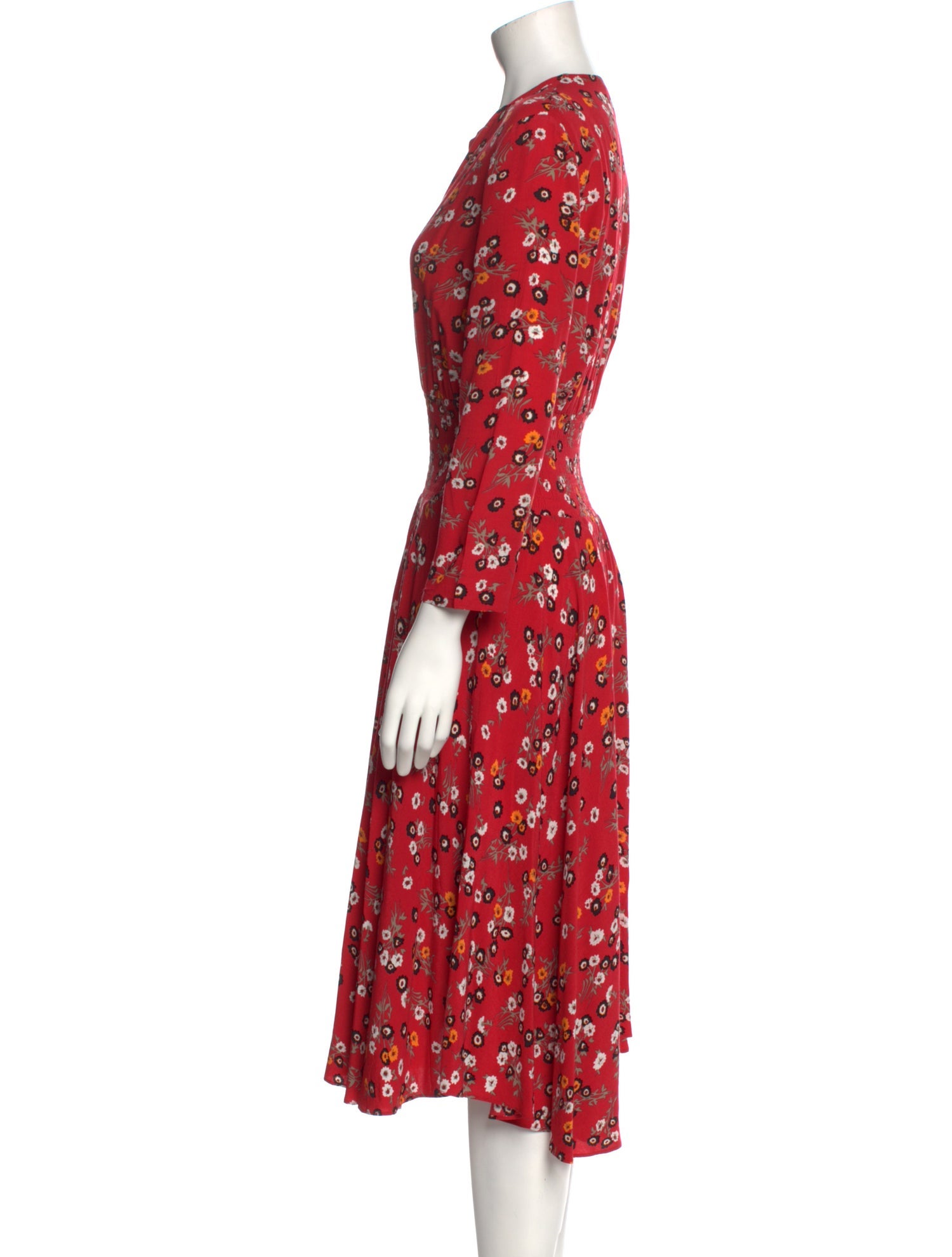 maje red floral dress Maje
