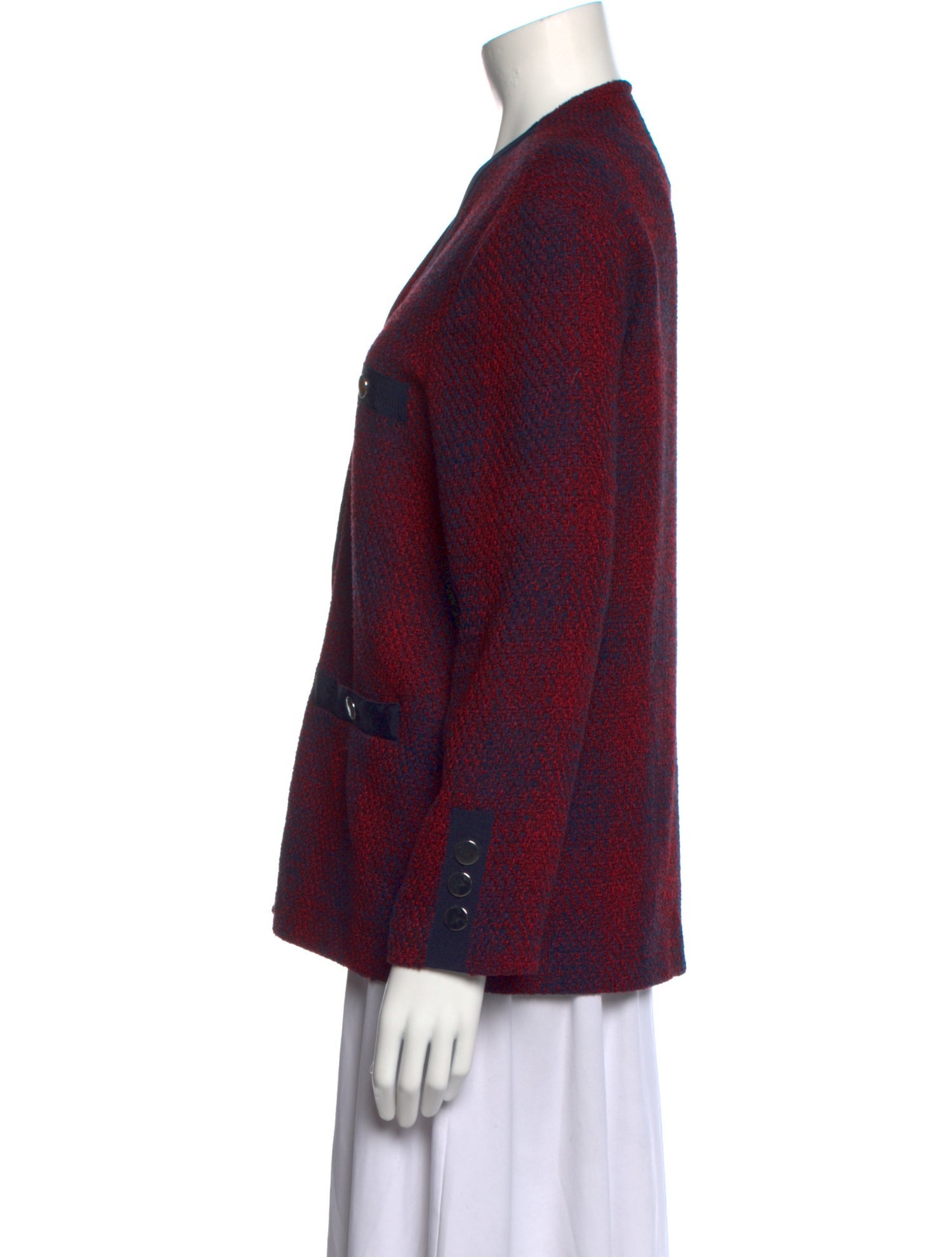 Maje Plaid Print V-Neck Sweater