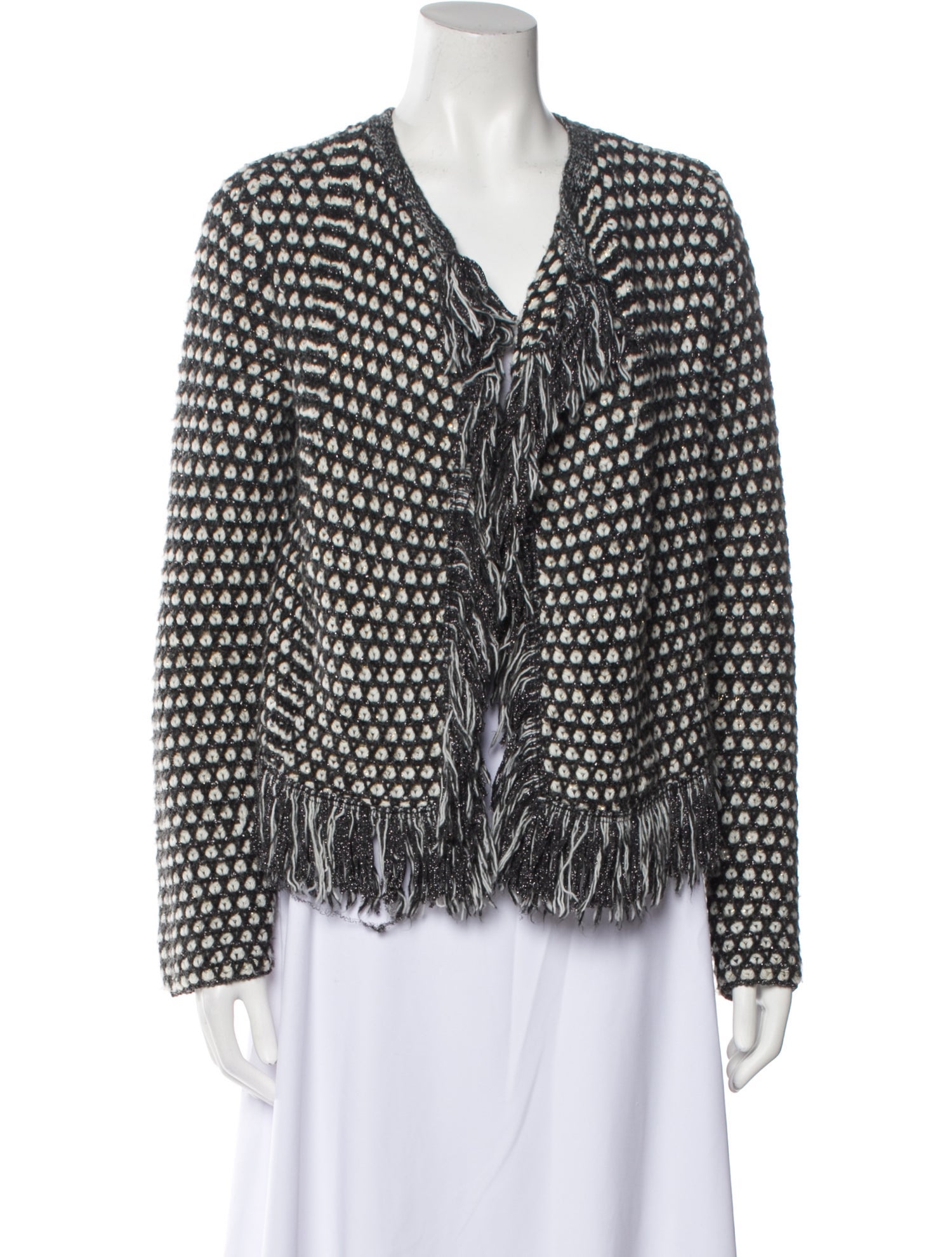 Maje Patterned V-Neck Sweater