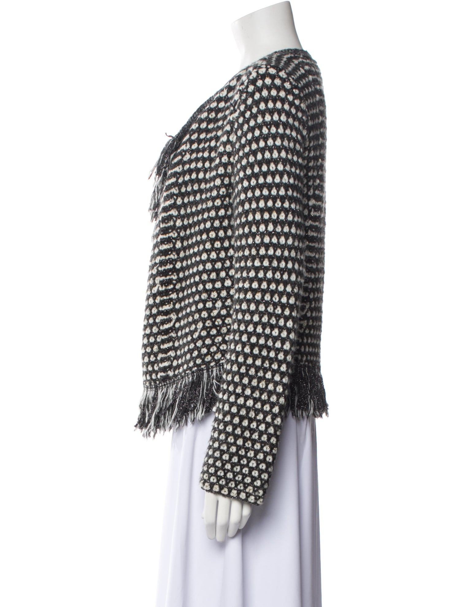 Maje Patterned V-Neck Sweater