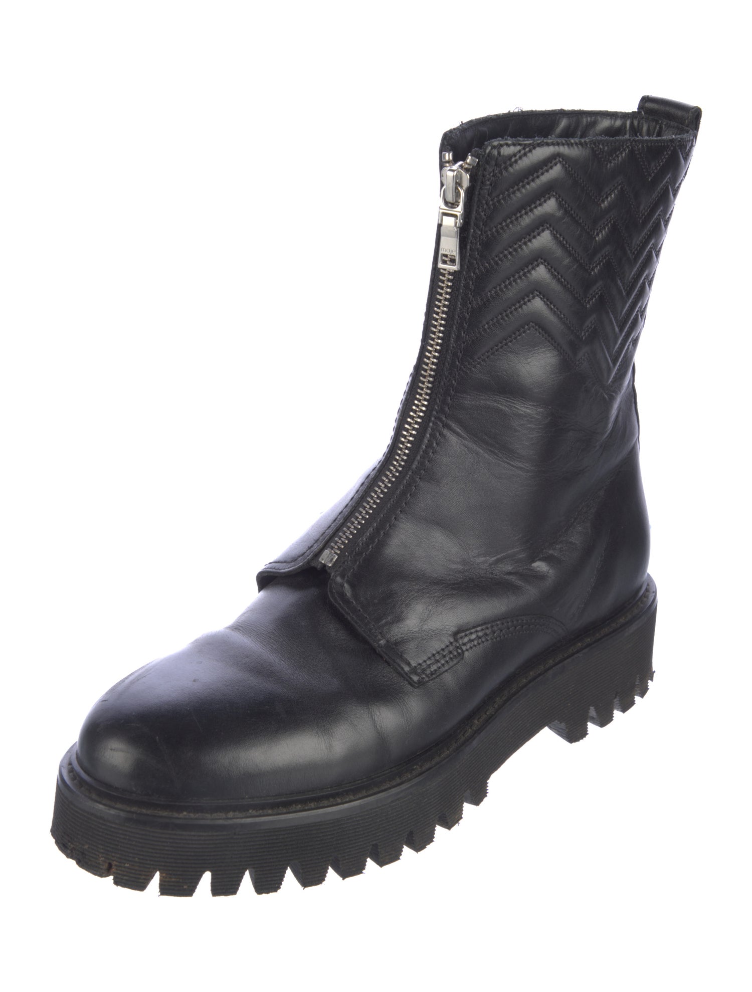 Maje Leather Combat Boots
