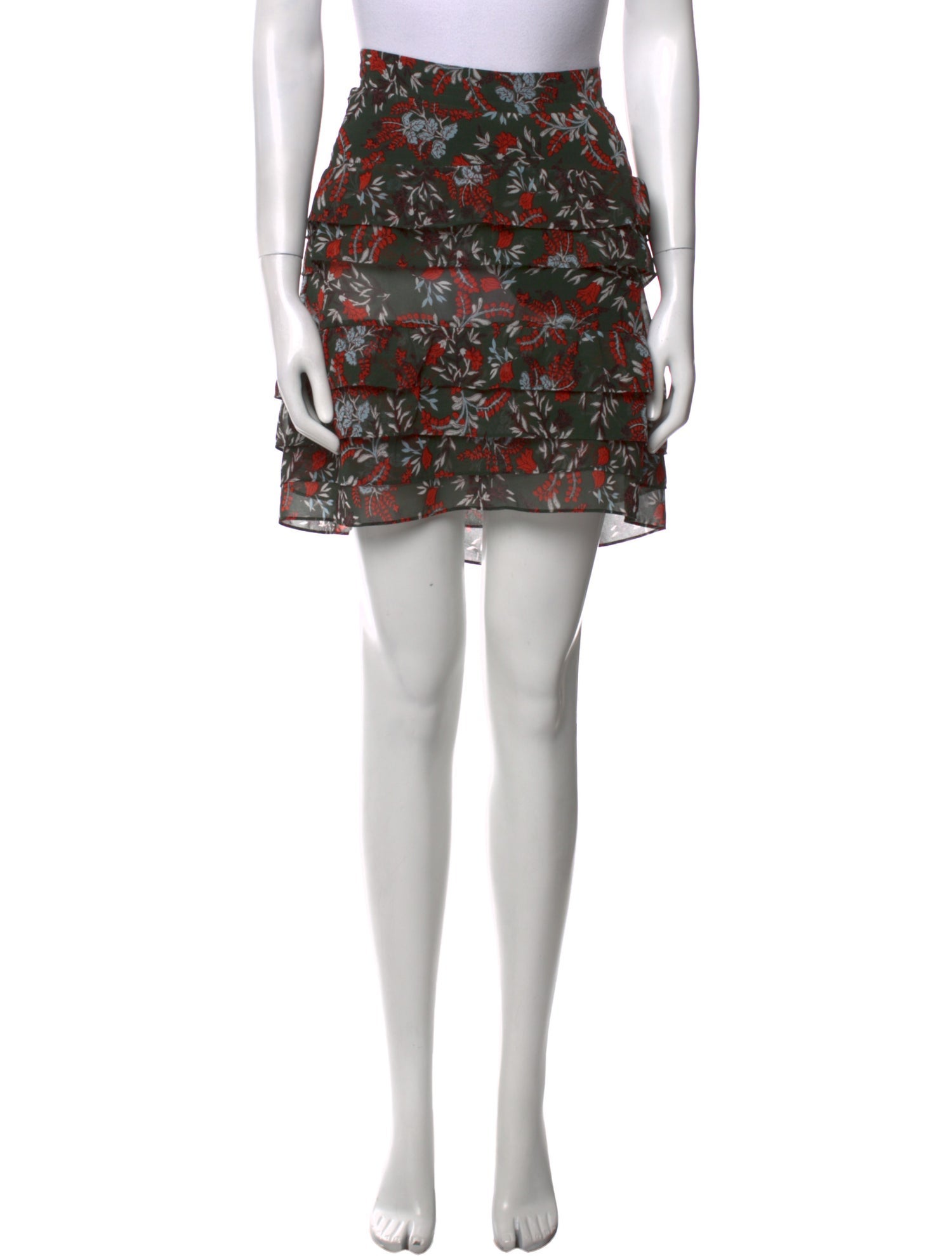 Maje Floral Print Mini Skirt