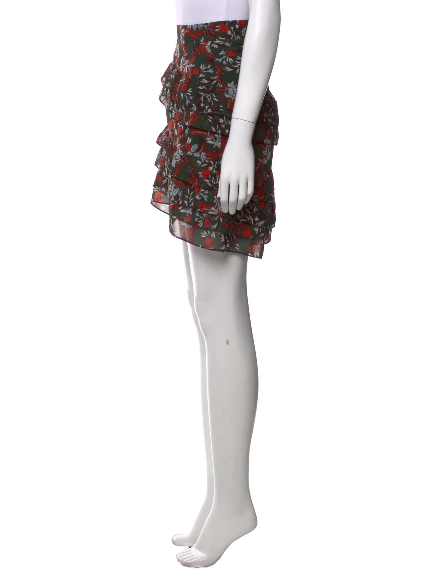 Maje Floral Print Mini Skirt