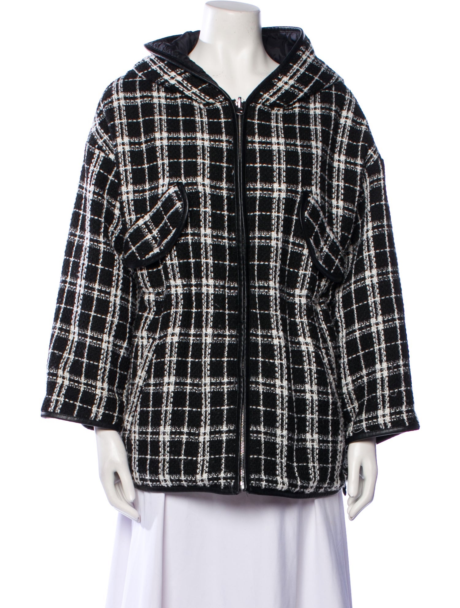 Maje Plaid Print Coat