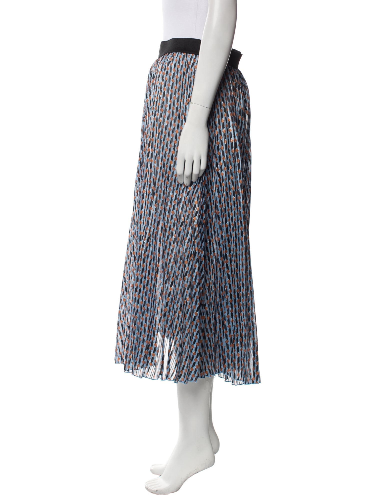 Maje Striped Midi Length Skirt