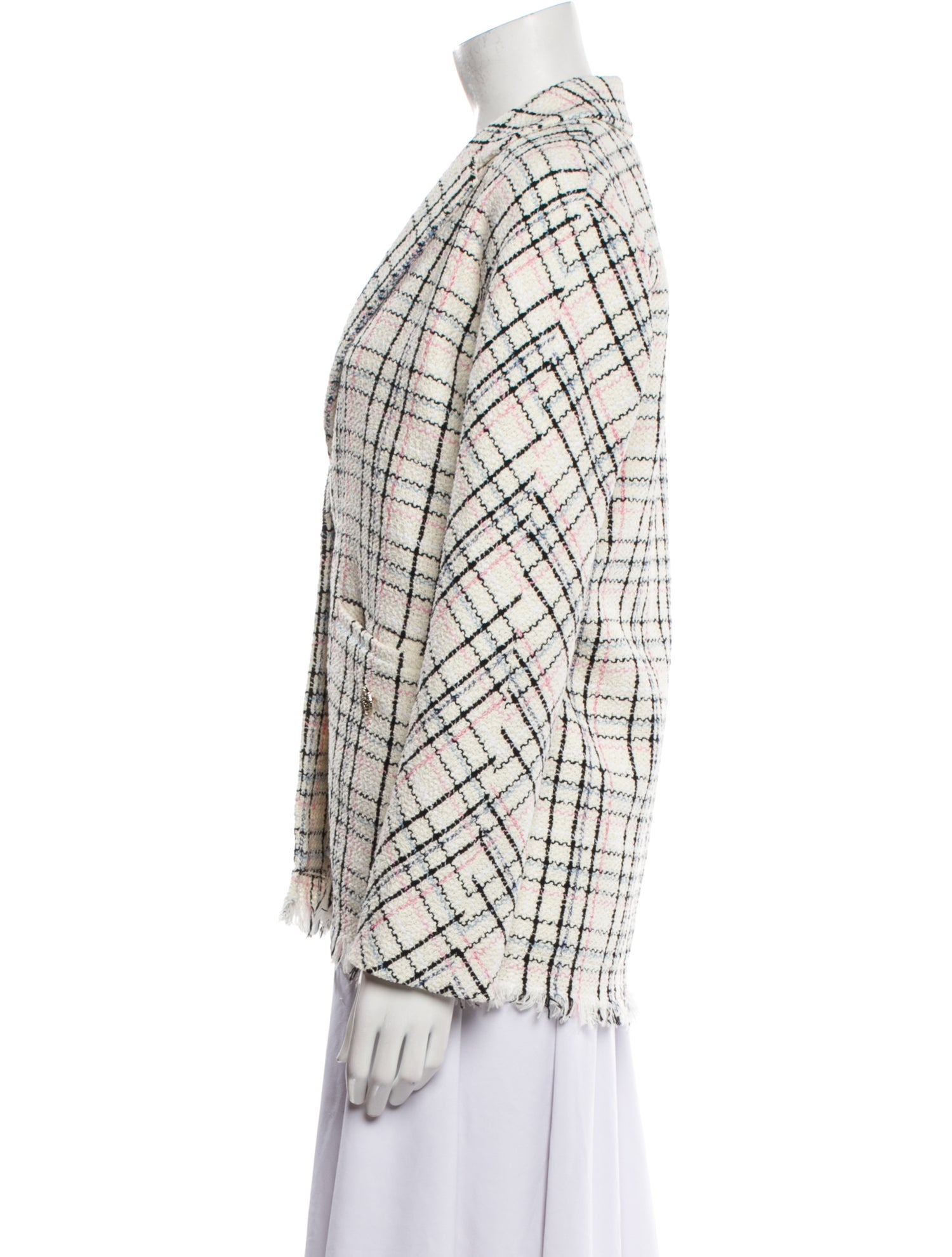 Maje Plaid Print Blazer