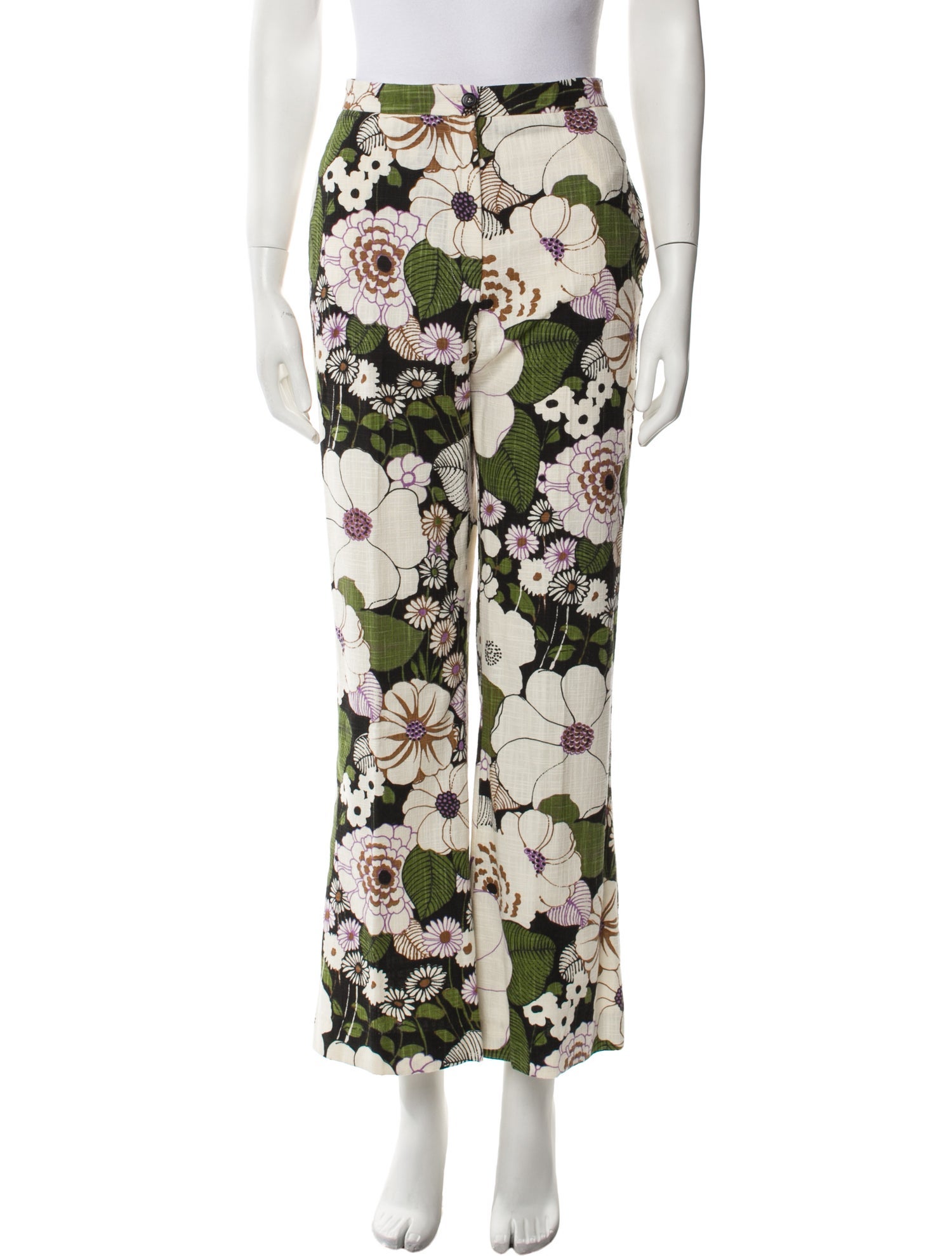 Maje Floral Print Wide Leg Pants