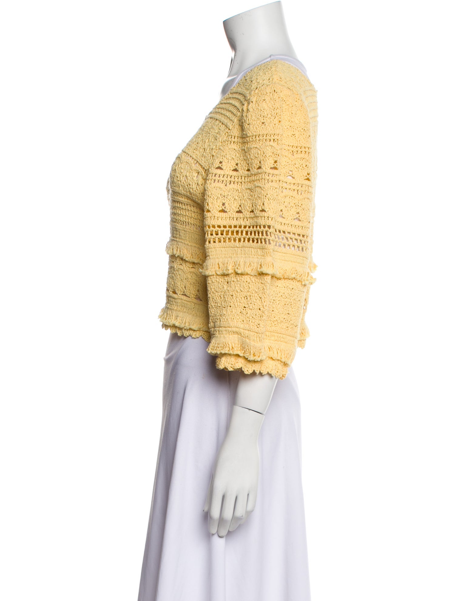 Maje Lace Pattern Scoop Neck Crop Top w/ Tags