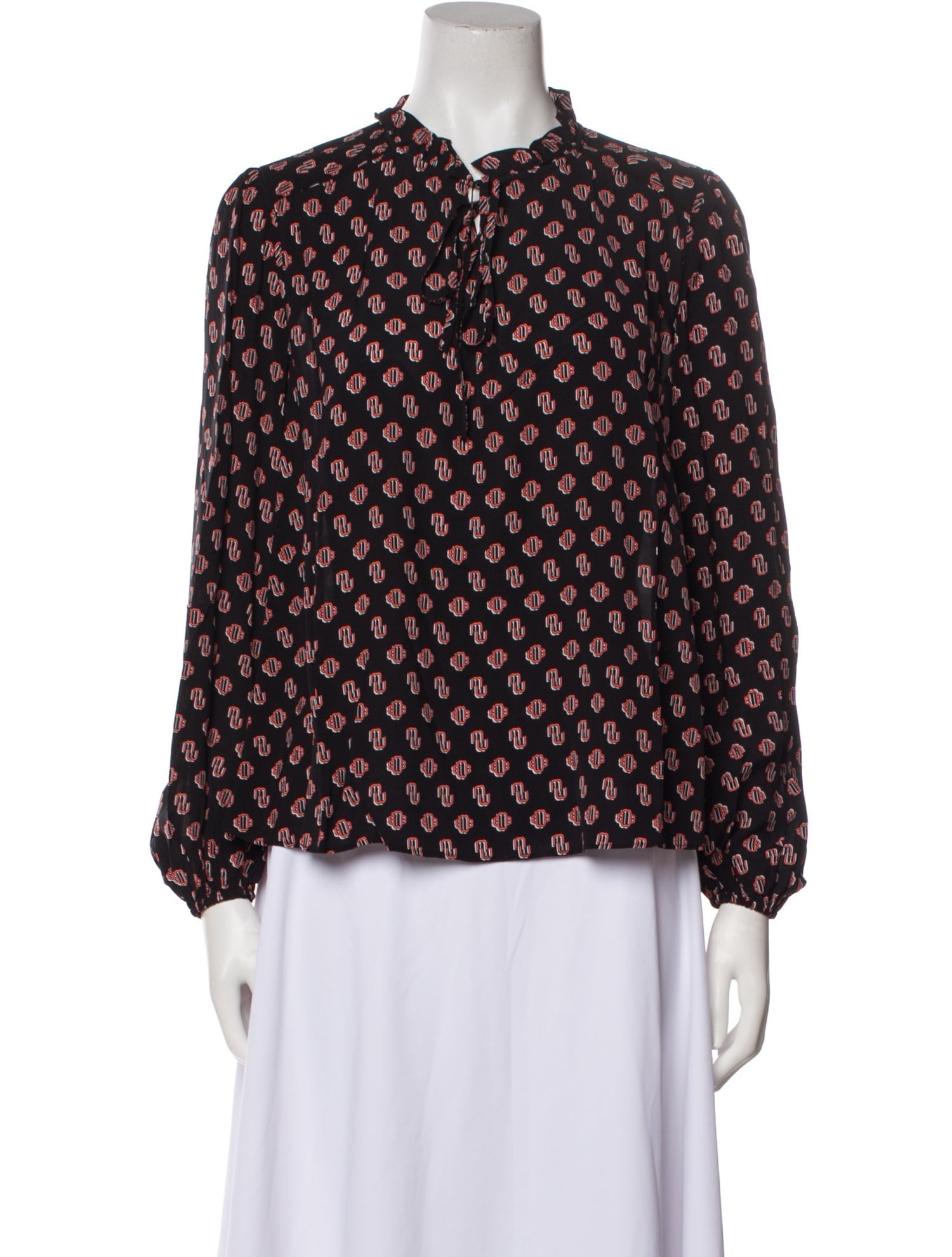 Maje Printed Mock Neck Blouse w/ Tags