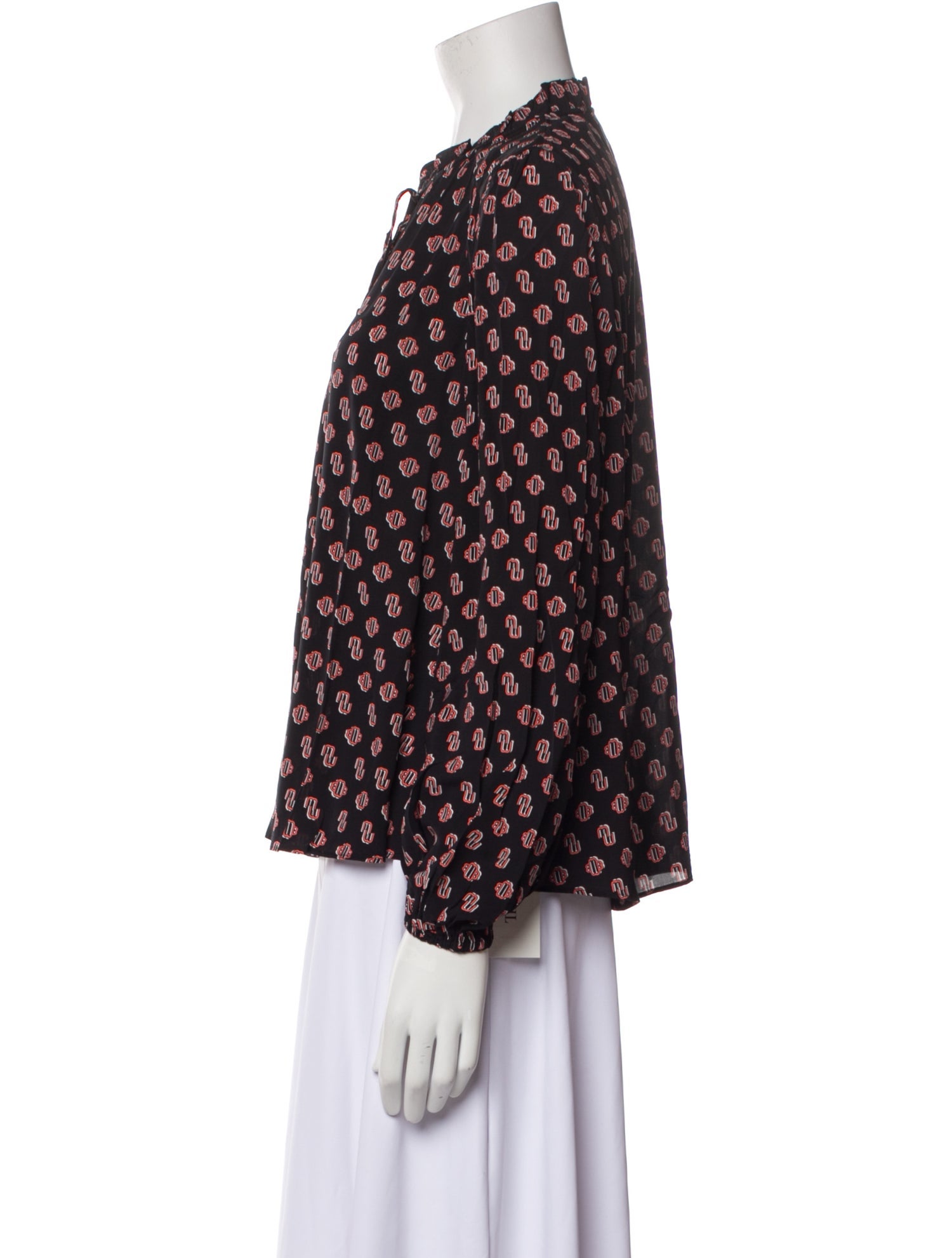 Maje Printed Mock Neck Blouse w/ Tags